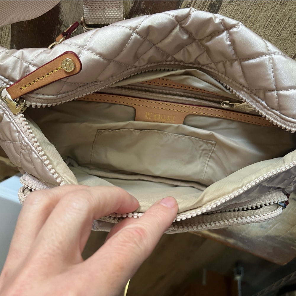 MZ Wallace Quilted Pale Rose Gold Metro Crossbody Belt Bag - Picture 4 of 7